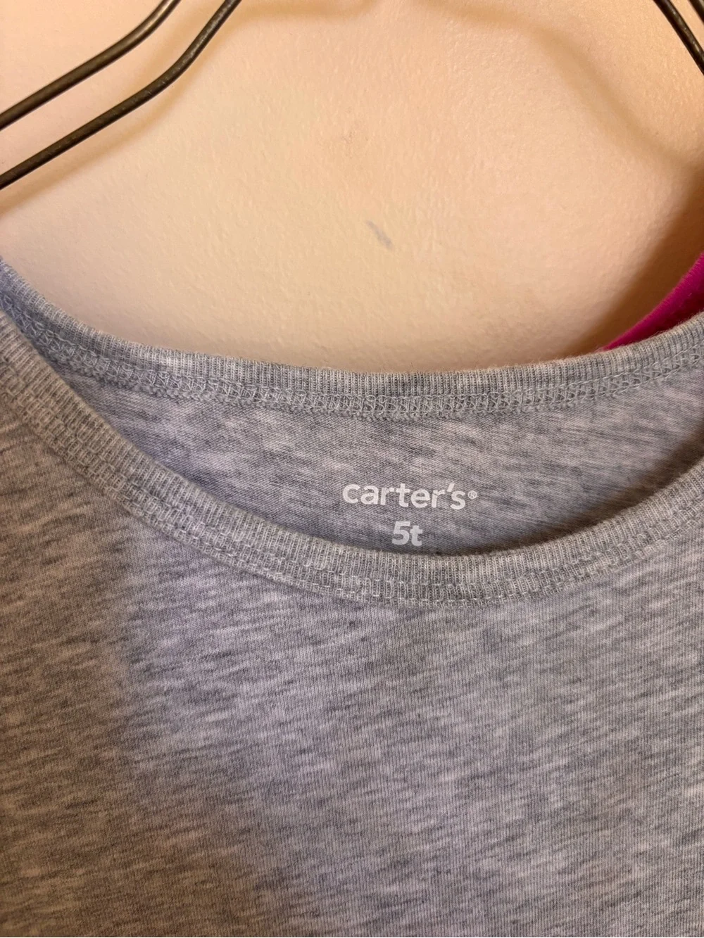 Set of 2 Carter's Grey and Fuchsia Tulle Skirt Mix Dress Duo Girls size 5T